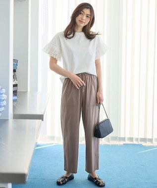 ANY 【新色追加/洗濯機可/ウエストゴム/接触冷感/UVケア/6色展開】清涼リラックスパンツ モカ