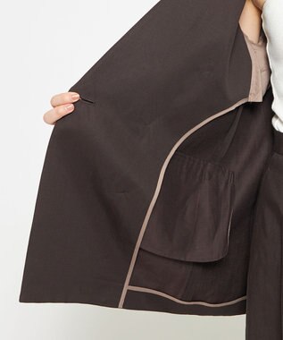 uncrave テンセルライトリネン ビッグジャケット ブラウングレー