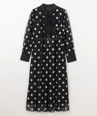 GRACE CONTINENTAL ラメドット刺繍ドレス ブラック