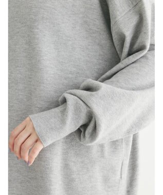 Green Parks もちやわ　タートルニットチュニック Light Gray Mixture