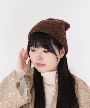 石田製帽 ベビーアルパカ　アラン編みワッチ