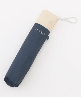 ANY SIS 【晴雨兼用/UVカット・遮光】バイカラーライト 折りたたみ傘 ネイビー