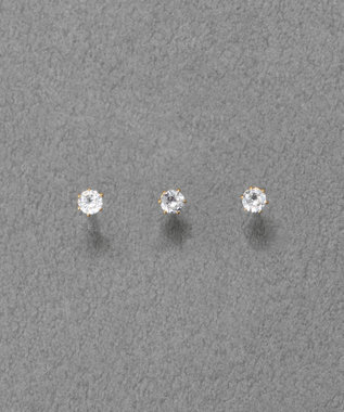 Phoebe 【金属アレルギー対応】3setビジューピアス　ゴールド/サージカルステンレス ゴールド