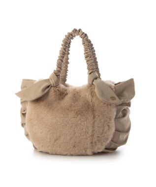 UNBILLION カシュカシュ cachecache / 下がりリボンエコファーコンビラウンドトート