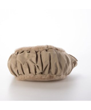 UNBILLION カシュカシュ cachecache / 下がりリボンエコファーコンビラウンドトート アイボリー