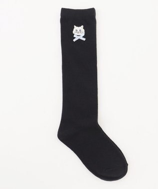 ANY KIDS ネコ刺繍　ハイソックス