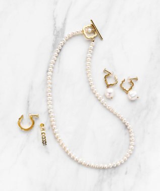 TOCCA OPEN CLOVER PEARL NECKLACE 淡水パール 2WAYネックレス ゴールド系