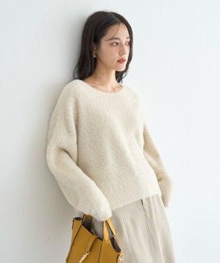 YECCA VECCA ラメシャギードルマンニット Ivory