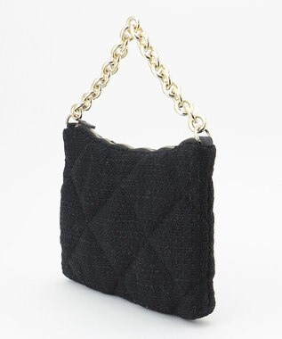 ICB ツイードチェーンバッグ ブラック系