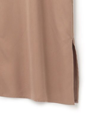 ICB 【洗える】 ルゼブフィブリルサテン シャツワンピース レディッシュブラウン系