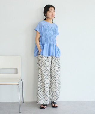 CRAFT STANDARD BOUTIQUE プリントイージーパンツ Light Beige
