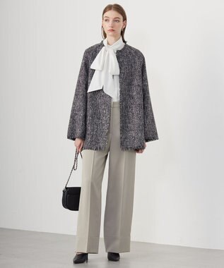 ICB 【CLASSY.1月号掲載・洗える】 クリーンブロード ボウタイブラウス オフホワイト系