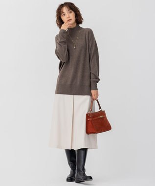 23区 CARIAGGIウールカシミヤ ハイネック ニット ダークブラウン系