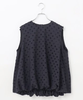 #Newans ジャガードドットバルーンブラウス ネイビー