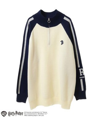 Green Parks ハリー・ポッター／ライン入りハーフジップニット Navy