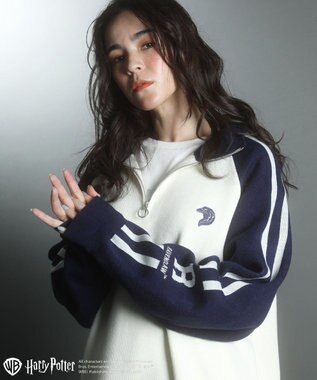 Green Parks ハリー・ポッター／ライン入りハーフジップニット Navy