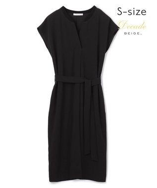 BEIGE， 【S-size】CINDY / Vネックワンピース Black×Black