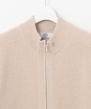 J.PRESS LADIES S 【洗える】CAT ジップアップブルゾン ニット ベージュ系