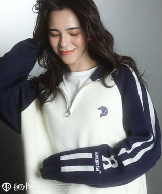 Green Parks ハリー・ポッター／ライン入りハーフジップニット Navy