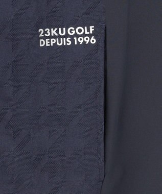 23区GOLF 【MEN】【UVカット】千鳥ジャカードニットブルゾン ネイビー系