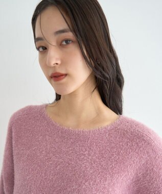 YECCA VECCA ラメシャギードルマンニット Pink