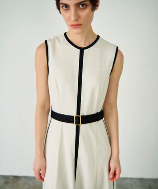 GRACE CONTINENTAL 配色ポンチフレアワンピース ホワイト