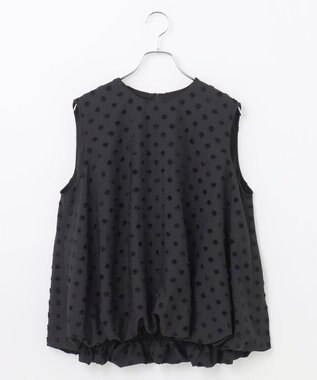 #Newans ジャガードドットバルーンブラウス ブラック