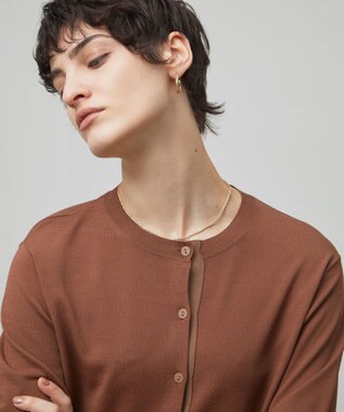 BEIGE， 【洗える】VALOIS / 半袖カーディガン Camel