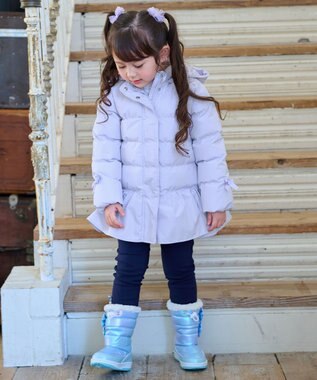 ANY KIDS 【洗濯機OK】中綿リボンコート サックスブルー