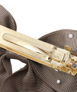 Maison de FLEUR ビジューグログランリボンバレッタ Brown