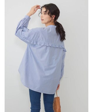 AMERICAN HOLIC フリルバンドカラーシャツ Stripe