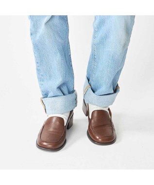 ing <ing>ヒールローファー ブラウン