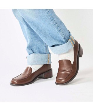 ing <ing>ヒールローファー ブラウン