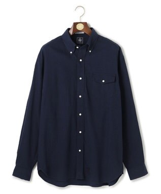 J.PRESS MEN 【J.PRESS ORIGINALS】【UNISEX】Cotton Silk Yarn Dyed Twill B.D. Shirts / Baggy-Fit ネイビー系