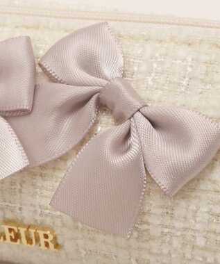 Maison de FLEUR ツイードリボンロングポーチ Ivory