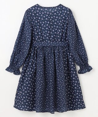 組曲 KIDS 【150-160㎝】フラワーパッチワークワンピース ネイビー系