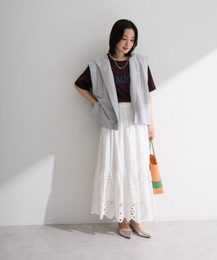 Green Parks フード付裏毛ベスト Gray Mixture