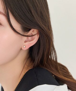 Phoebe 【金属アレルギー対応】ジュエルハートピアス(片耳)　ゴールド/サージカルステンレス ゴールド