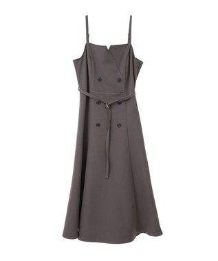 earth music&ecology トレンチ風キャミワンピース Dark Gray