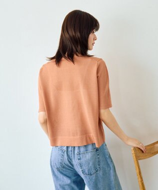 YECCA VECCA 半袖シアーカーディガン Salmon Pink