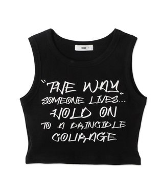 WEGO 【カップ付き】ハンドライティングプリントカップインタンク ブラック