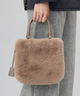 J.PRESS LADIES 【2way】エコファー バッグ ブラウン系