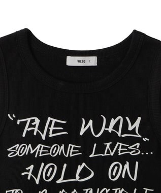 WEGO 【カップ付き】ハンドライティングプリントカップインタンク ブラック