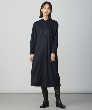 J.PRESS LADIES ウールスムース ワンピース ネイビー系