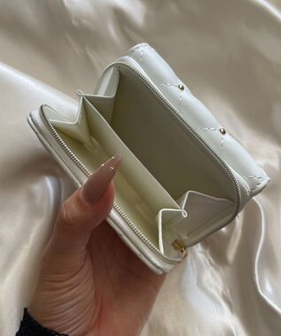 WEGO スタッズキルティングウォレット ホワイト