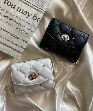 WEGO スタッズキルティングウォレット ホワイト