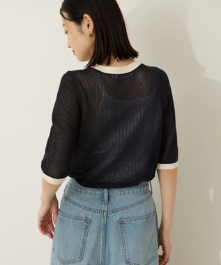 AMERICAN HOLIC メッシュニットリンガーＴシャツ Navy