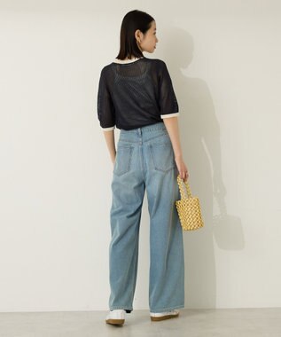 AMERICAN HOLIC メッシュニットリンガーＴシャツ Navy