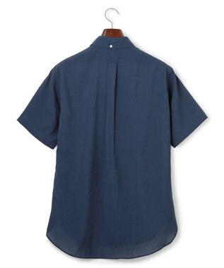 J.PRESS MEN 【遮熱 / 高通気性】ハケメパッチフラップ 半袖シャツ / B.D. ネイビー系