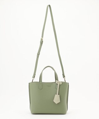 LA BAGAGERIE 【MONICA】バイカラーミディトートバッグ グリーン
